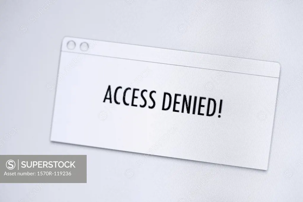 Access denied message on a computer screen