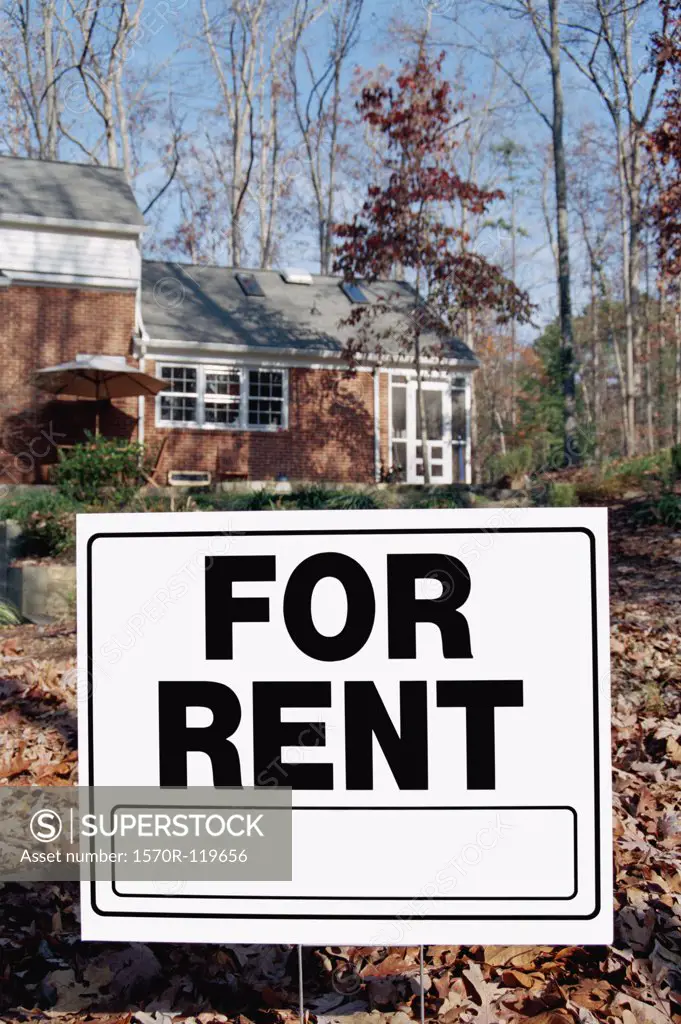 For Rent sign in front of a house
