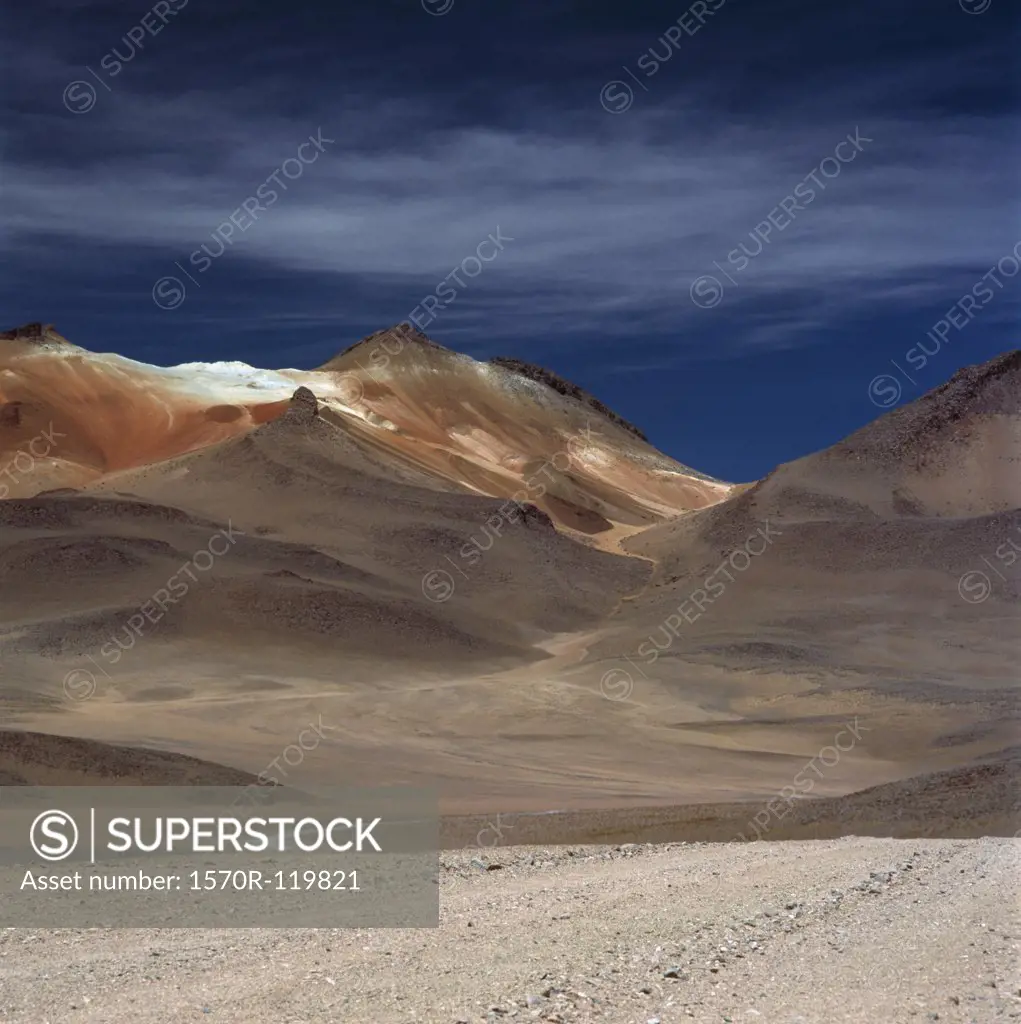 Mountains in barren landscape, Andes, Bolivia