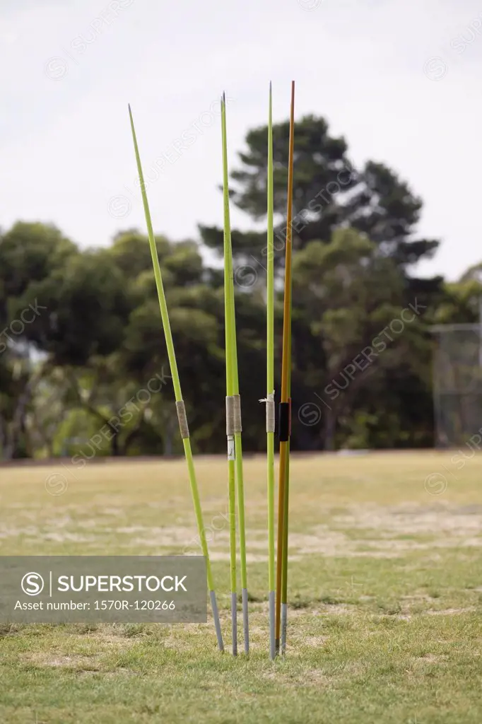 Javelin poles prepared for competition