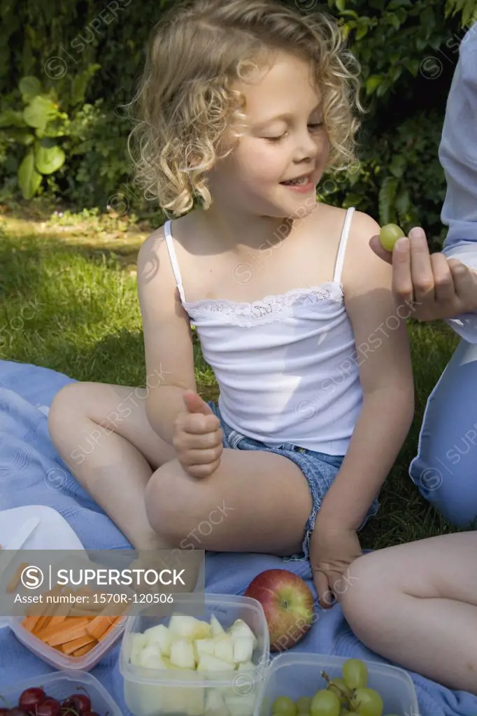 Young girl at a picnic