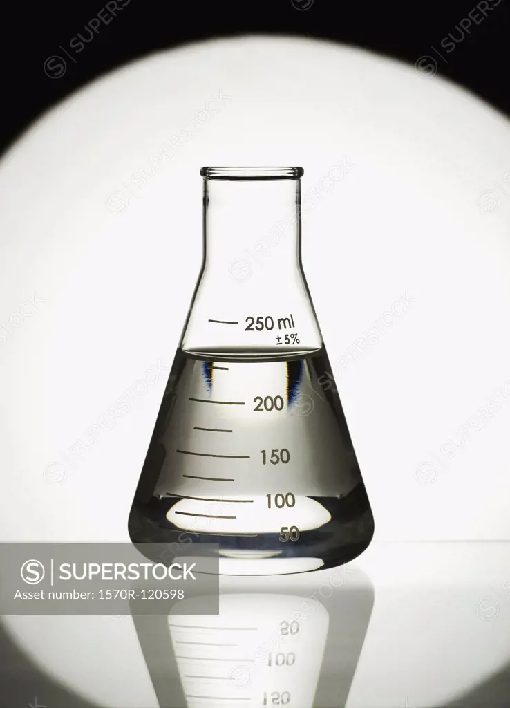 Clear solution in a conical flask