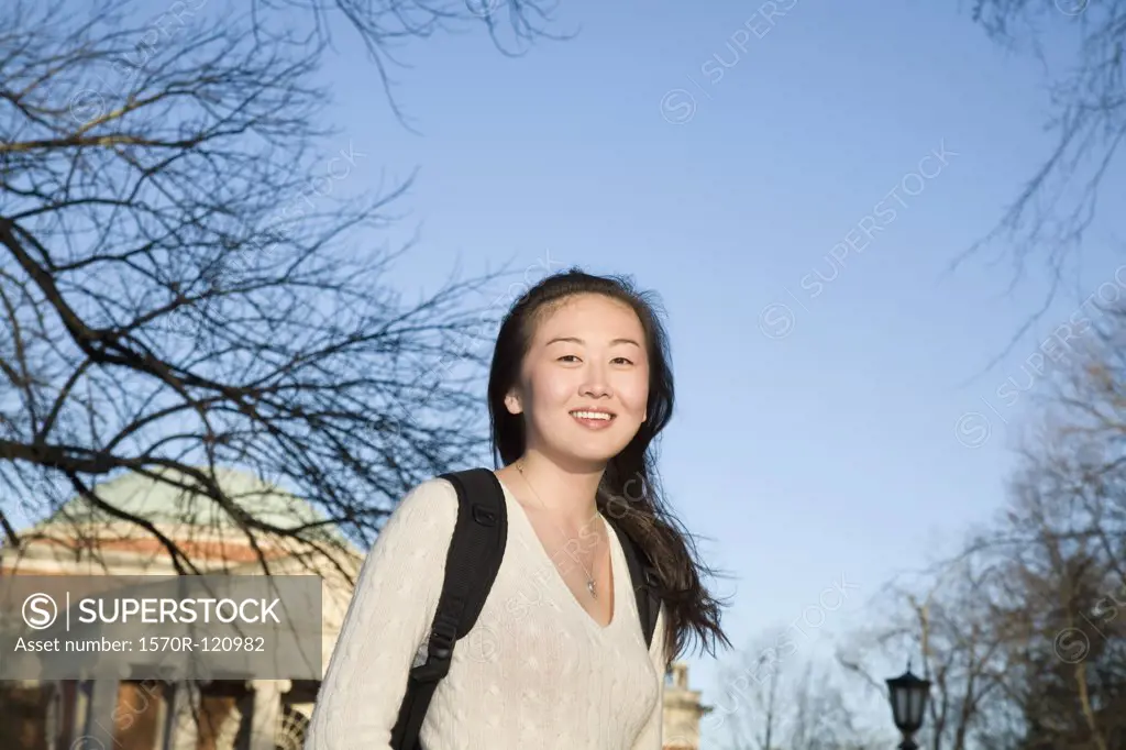 Student outside of university