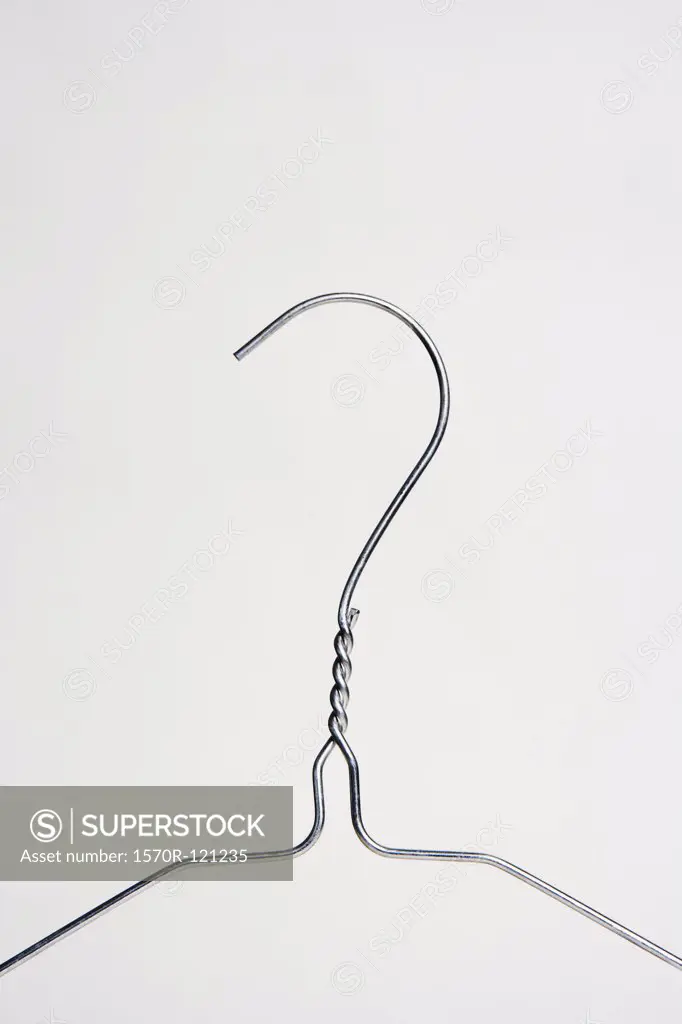 A wire clothes hanger