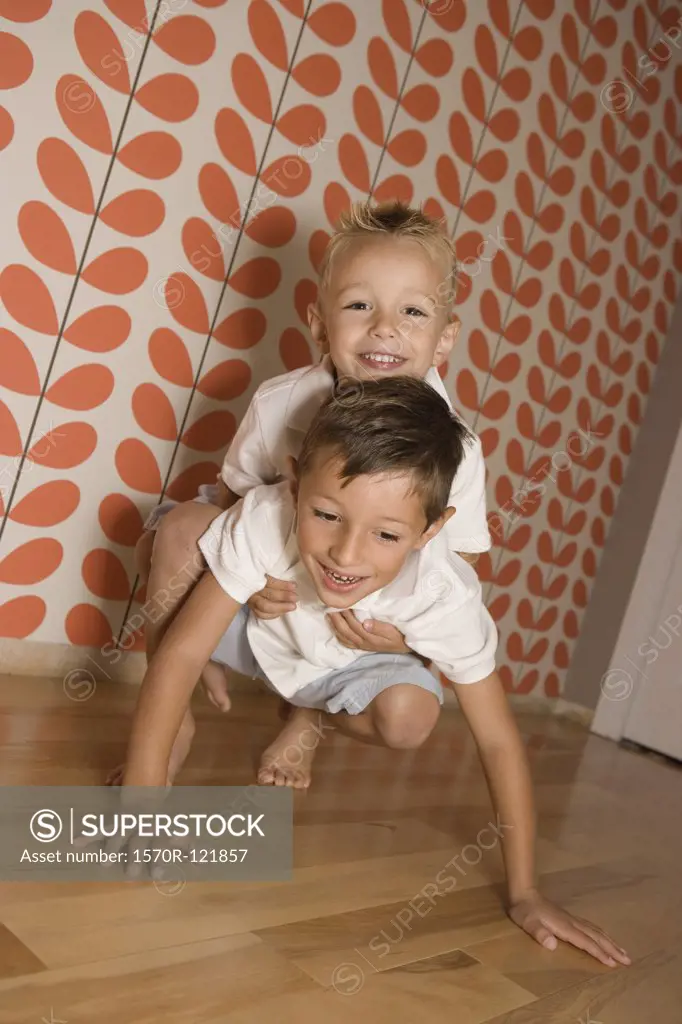 Two Young Boys playing