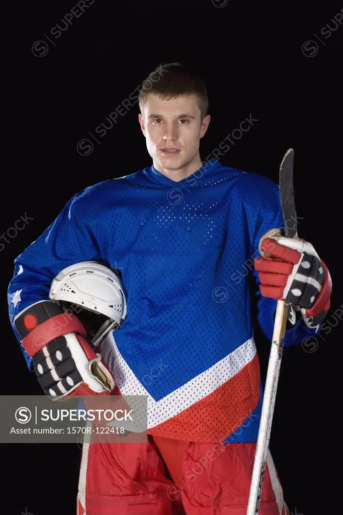 Portrait of an ice hockey player