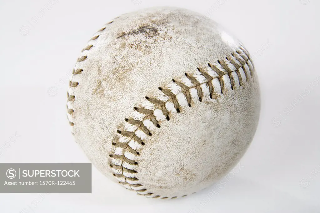 Close-up studio shot of a baseball