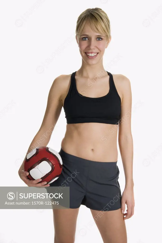 Studio portrait of a female volleyball player