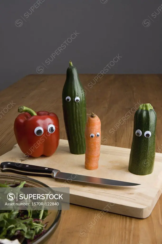 Vegetables with anthropomorhpic faces