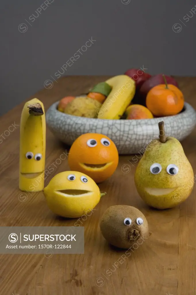 Smiley faces on fruit