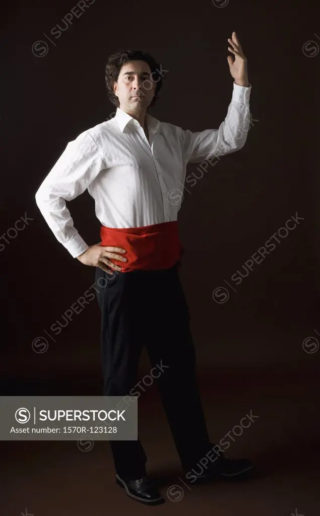 Stereotypical Spanish man in traditional clothing