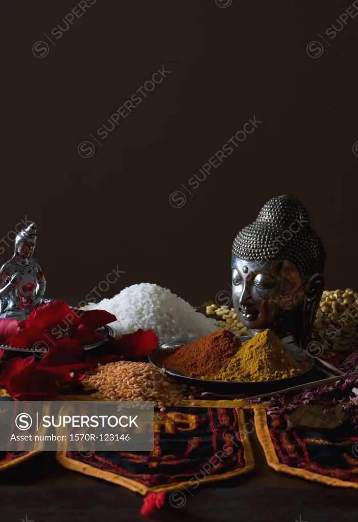 Typical Indian cuisine ingredients