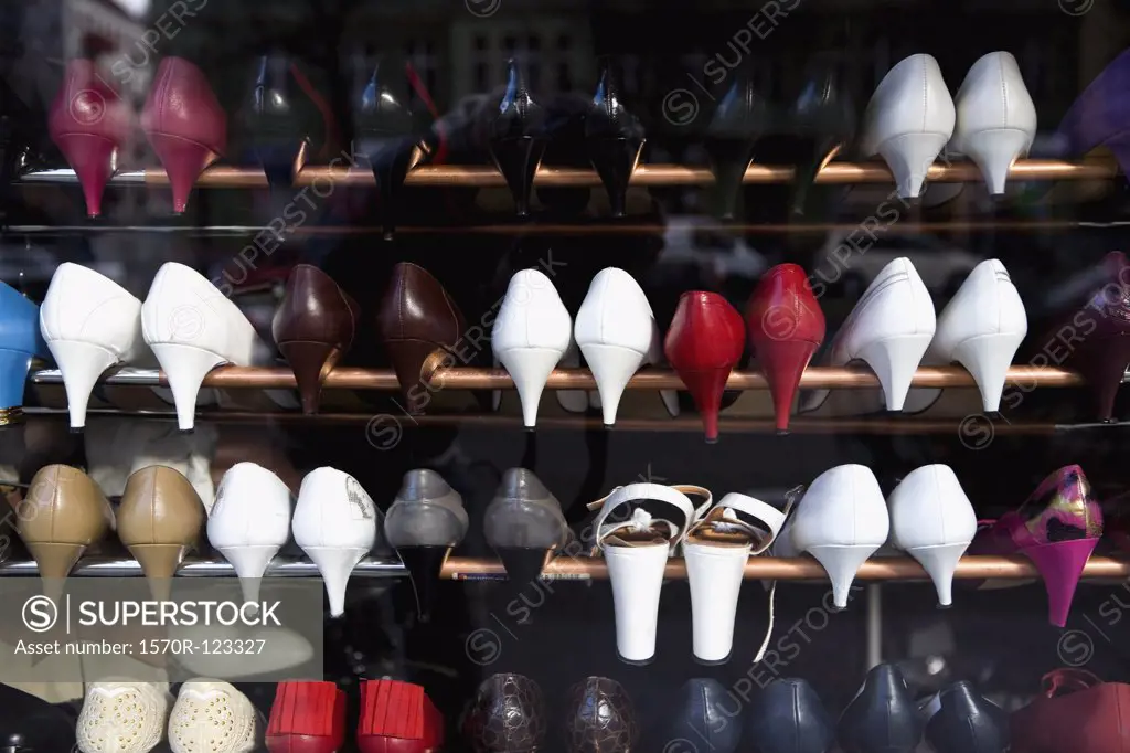 Rows of high heel shoes