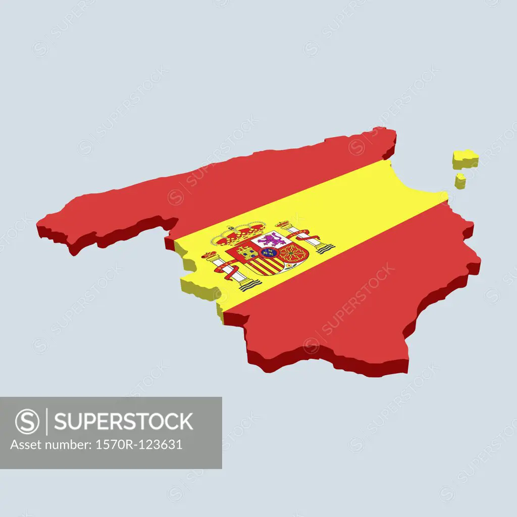 The Spanish flag in the shape of Spain