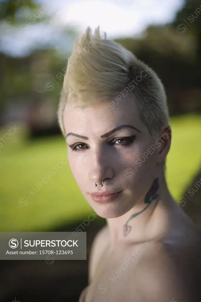 Portrait of a young punk woman