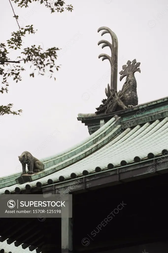 Roof of Yushima Sedio temple, Tokyo, Japan