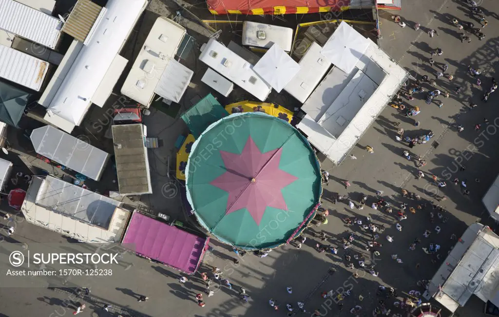 Aerial view of a fairground, Germany