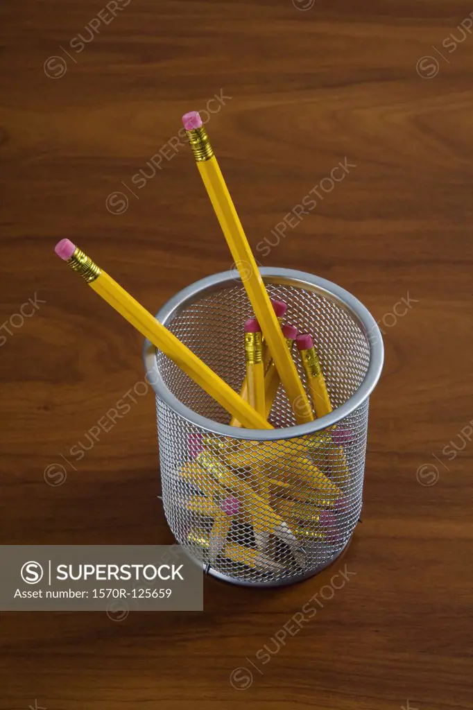 Pencils in a pencil holder