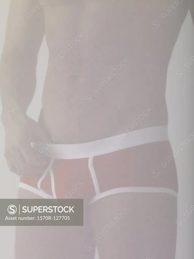 Midsection of a man wearing underpants
