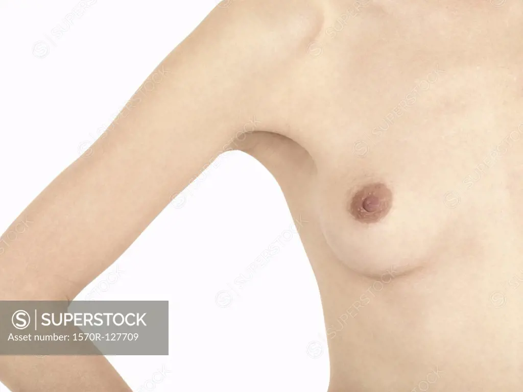 Detail of a naked woman's torso