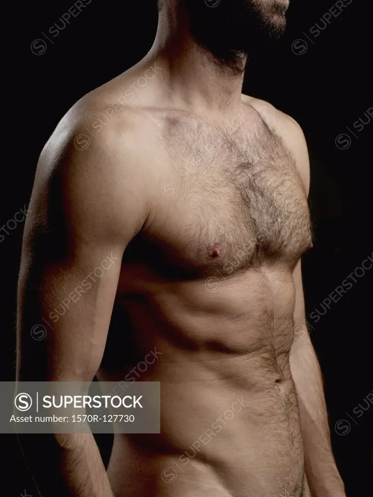 Torso of a shirtless man