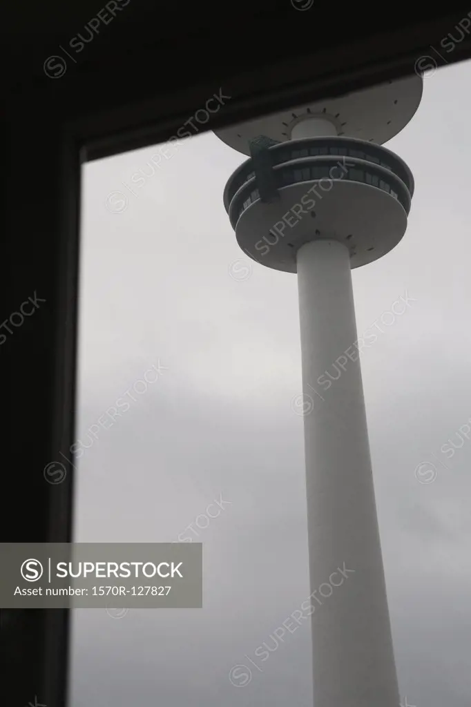 View of the Television Tower through a window, Alexanderplatz, Berlin, Germany