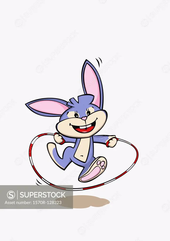 A rabbit jumping rope