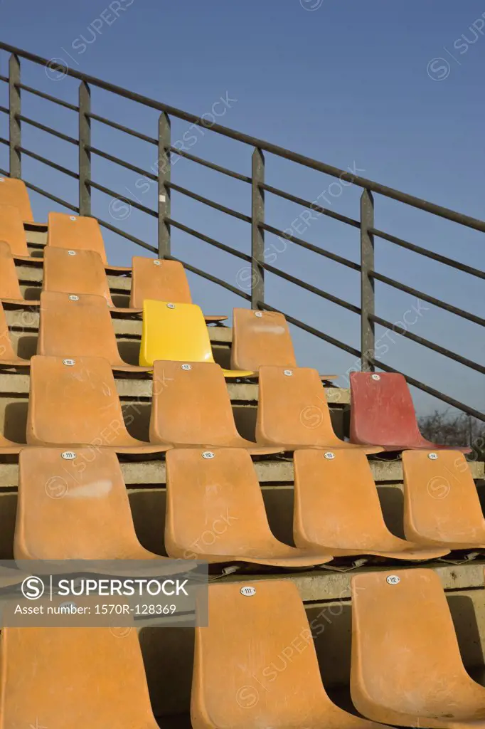 Empty seats in a stadium, Le Mans, France