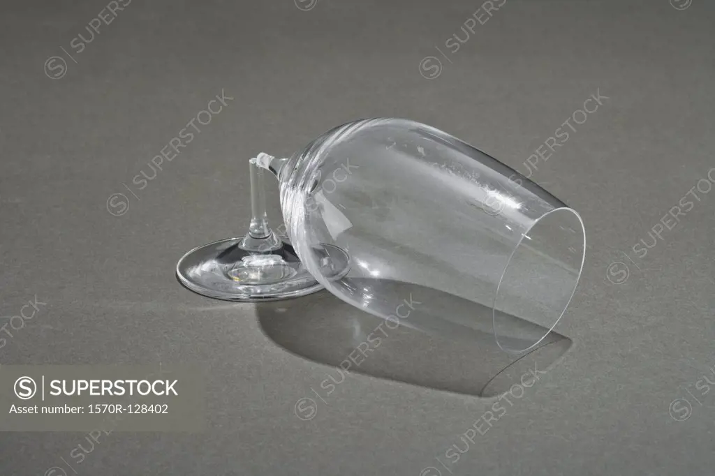 A glass broken at the stem