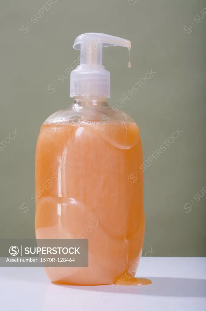 A dripping soap dispenser