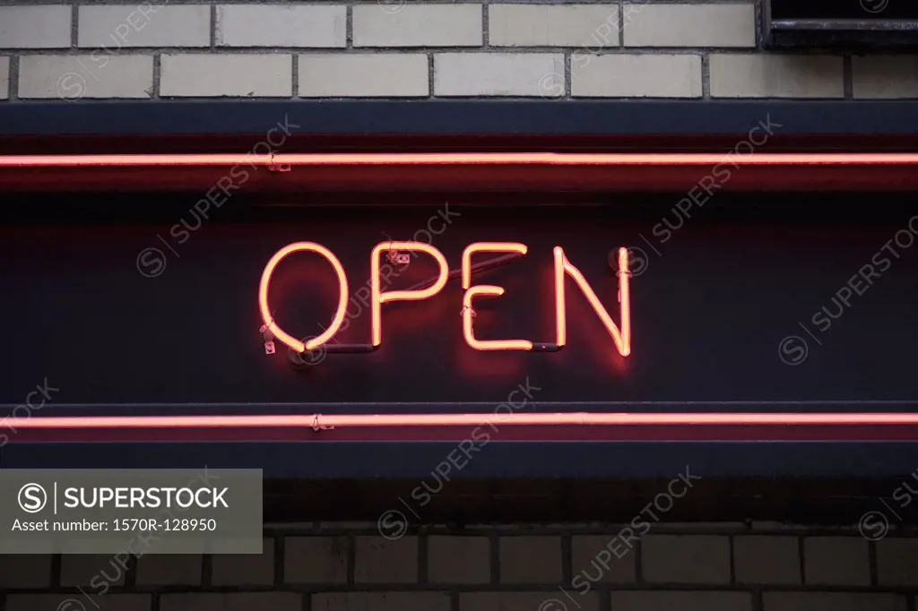OPEN neon sign