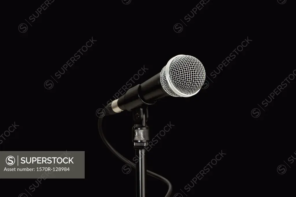 Detail of a microphone on a stand