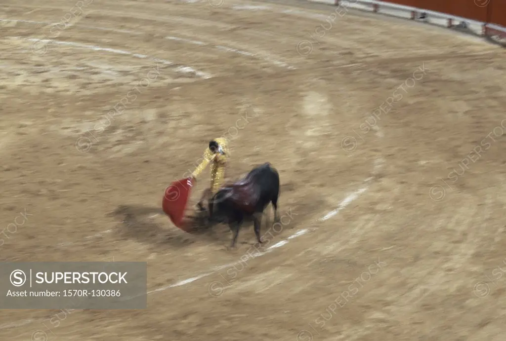 Matador fighting bull