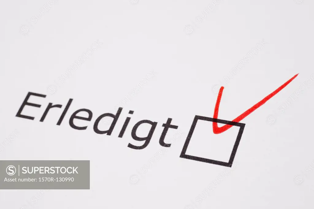 ERLEDIGT checked on a document