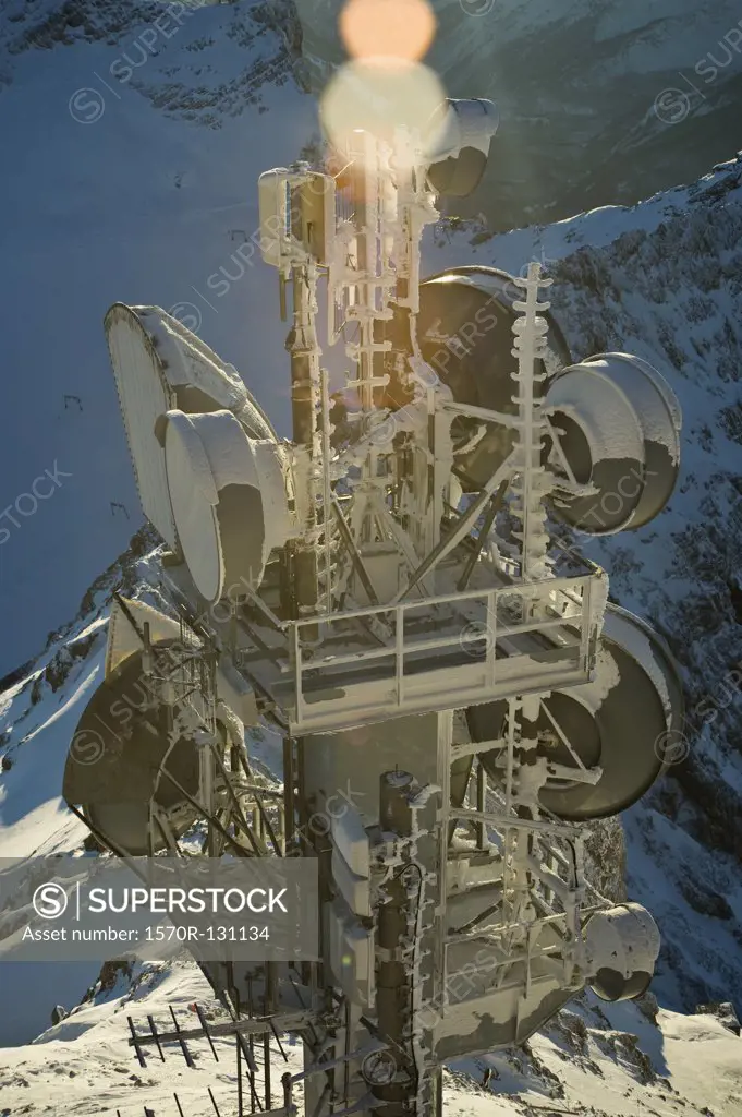 A communications tower on Zugspitze, Garmisch-Partenkirchen, Germany