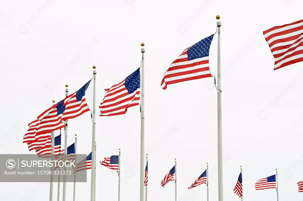 Ring of American flags, Washington DC, USA