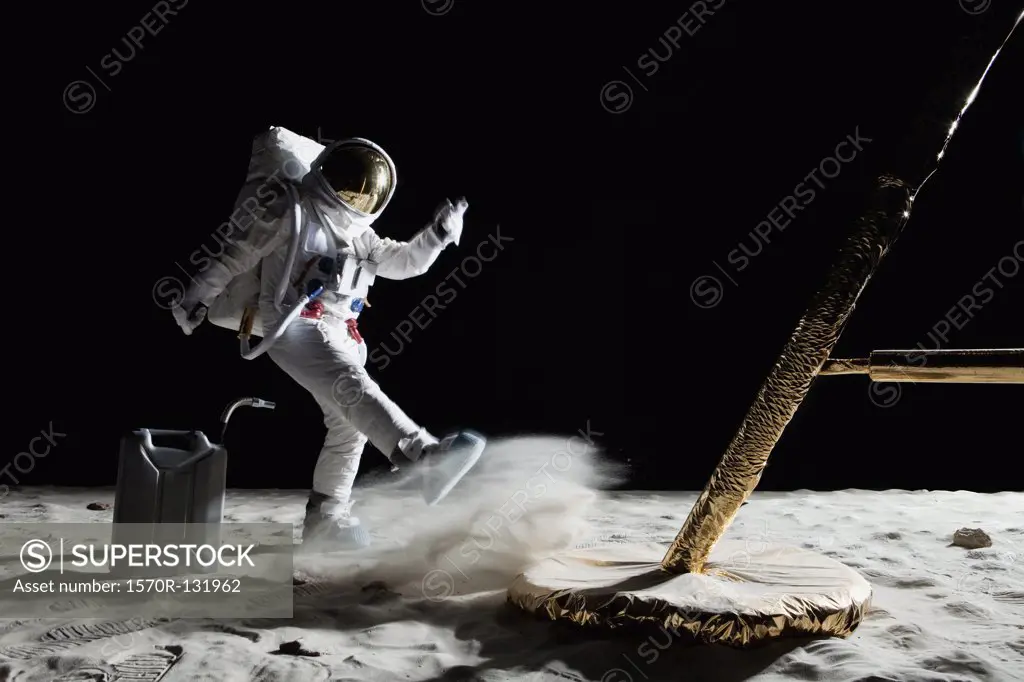 An angry astronaut out of gas on the moon