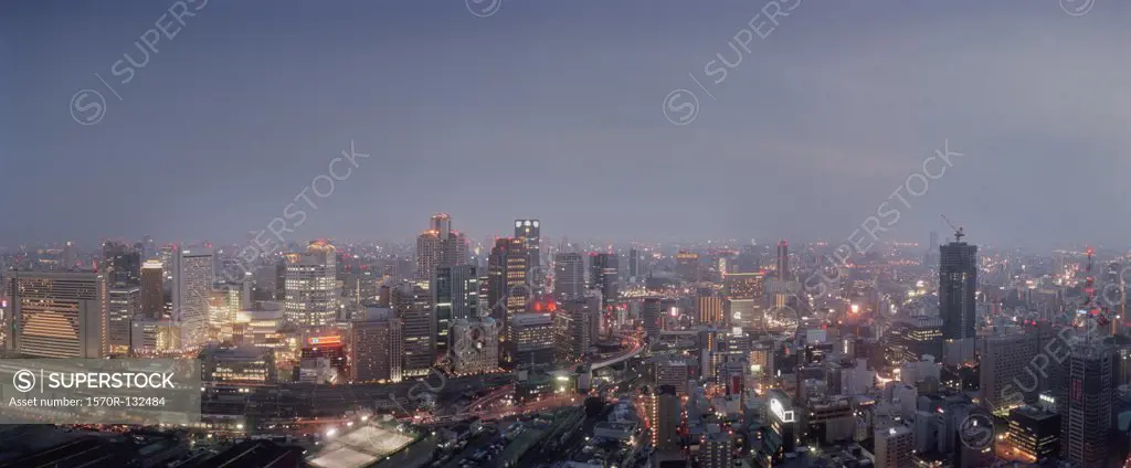 View of the Tokyo skyline, Japan