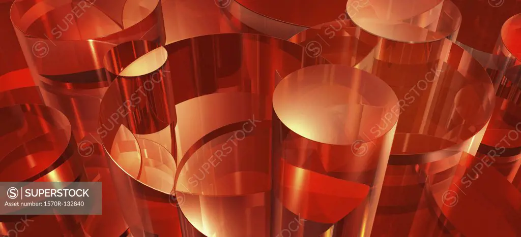 Red abstract shapes