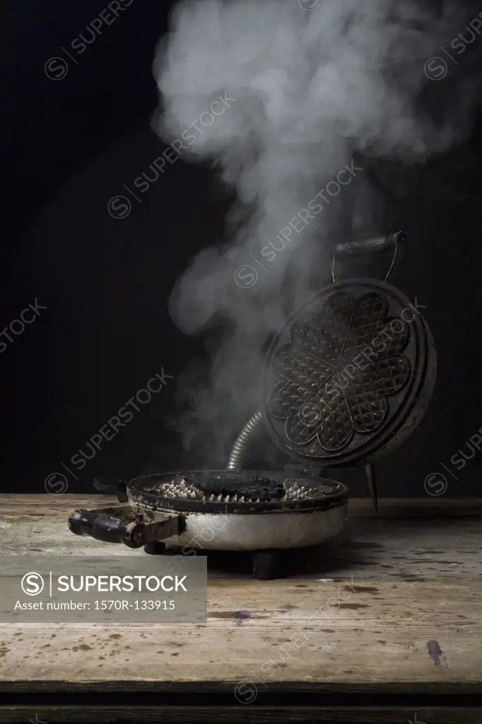 Smoke coming from a waffle iron