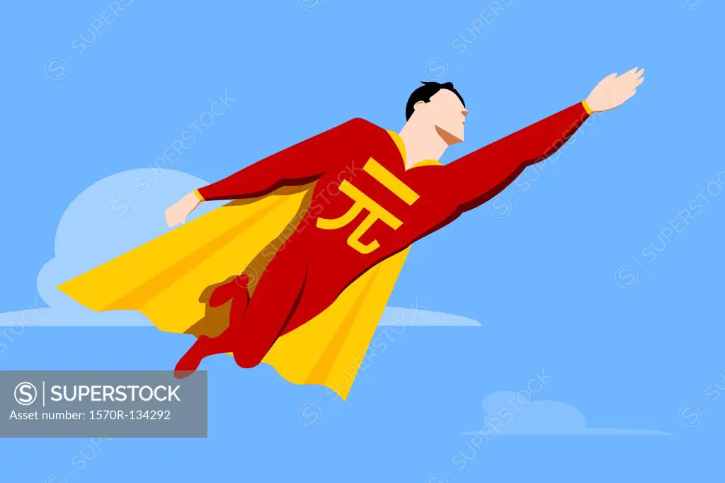 Superhero with Yuan symbol