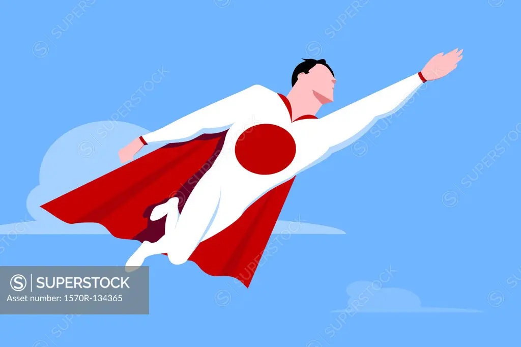 Superhero with Japanese flag