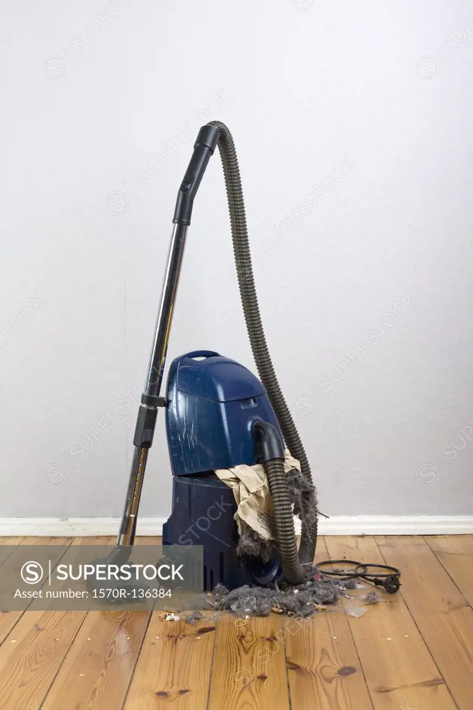 Vacuum cleaner with an exploded vacuum cleaner bag