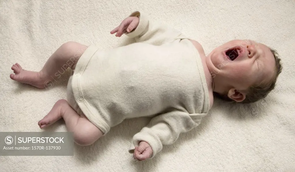 A yawning newborn