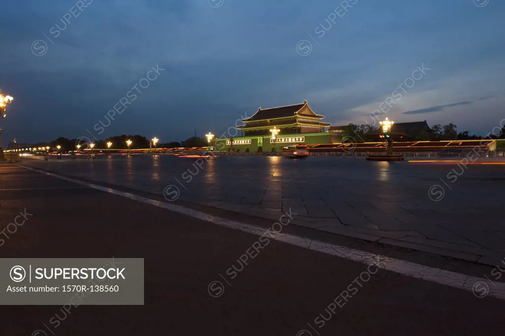 Tiananmen Square at night, Beijing, China