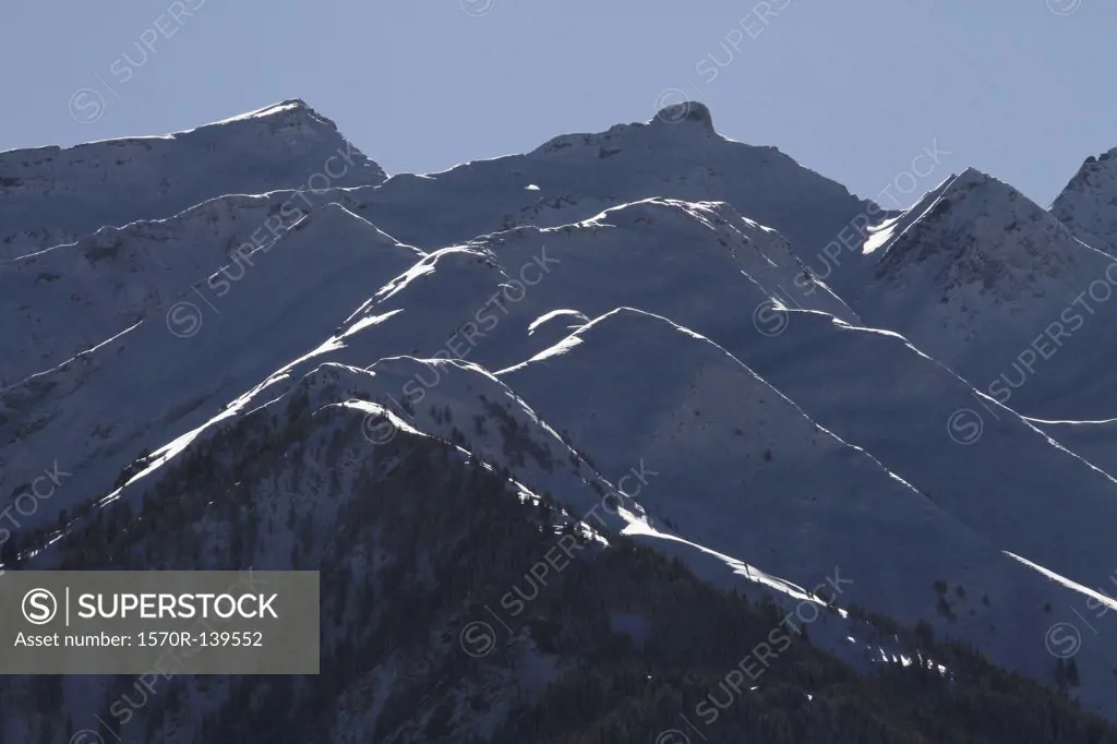 Snow-capped mountain range