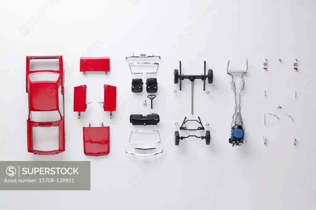 Parts of a model car