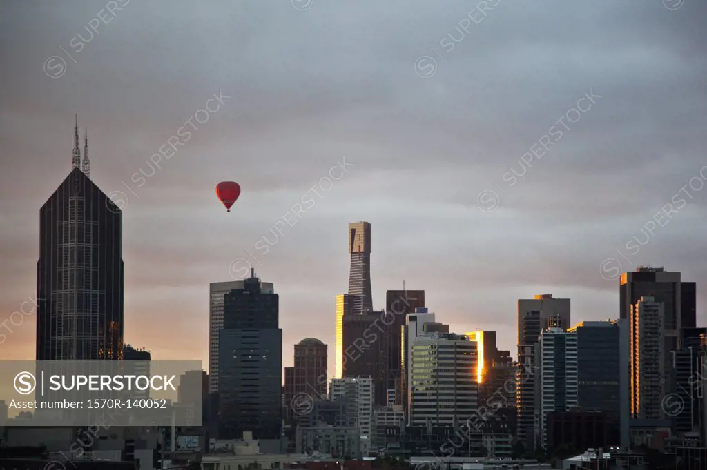 Melbourne skyline, dusk
