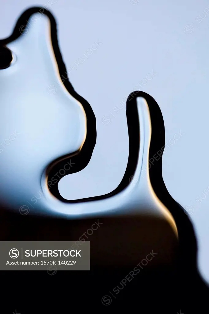 A puddle of black paint, close-up