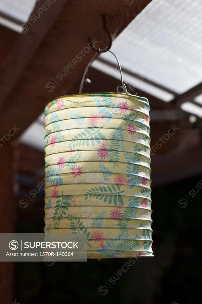 A paper lantern hanging